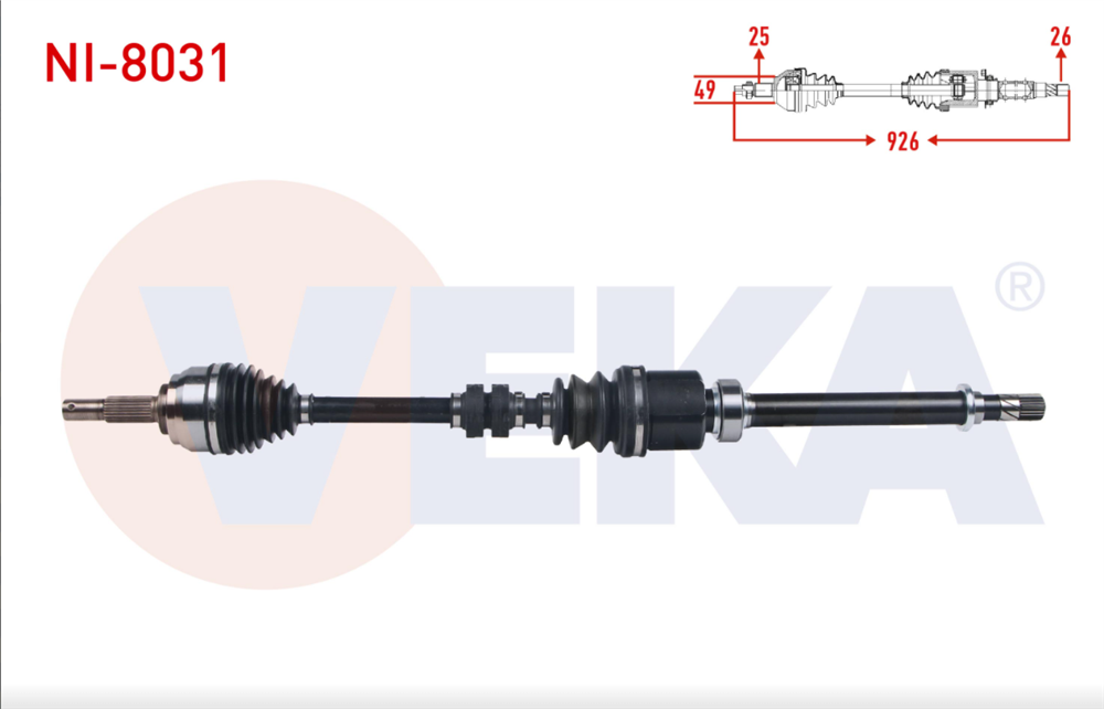 NİSSAN NOTE 13=> AKS KOMPLE SAĞ 1,5 DCİ MANUEL 926MM (VEKA)