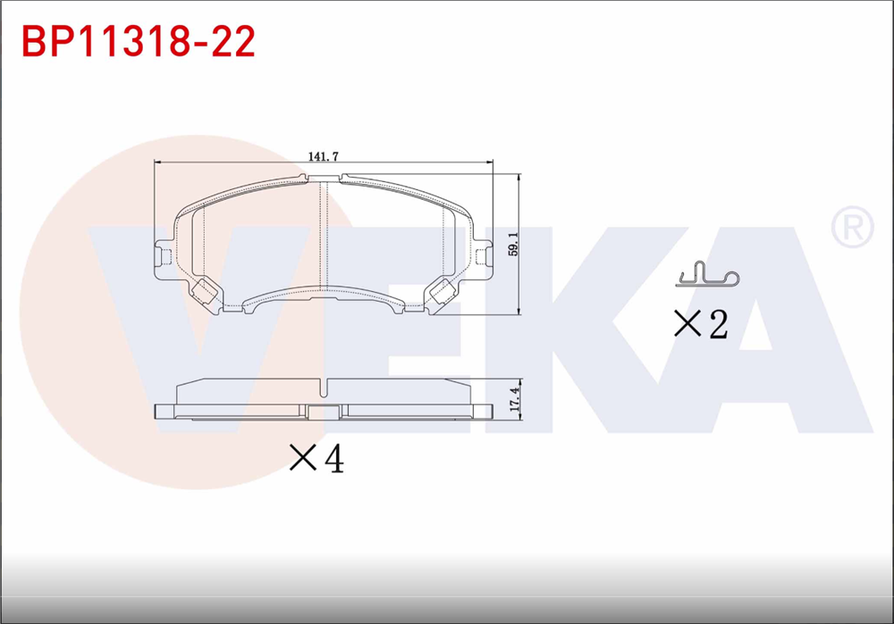 NİSSAN QASHQAI 14=> ÖN FREN BALATASI (VEKA)