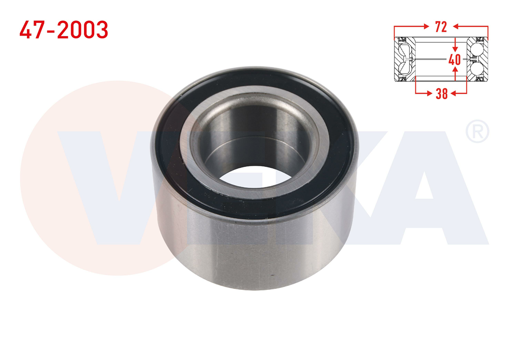 ON TEKERLEK RULMANI SOL-SAG 38x72x40 HONDA CIVIC III 1.3 - 1.5 1983-1987/ CIVIC IV 1.4i - 1.5i - 1.6i 1987-1993/ INTEGRA 1.6 1985-1993/ ROVER 200 213 S 1985-1989 / 200 216i 1985-1989	