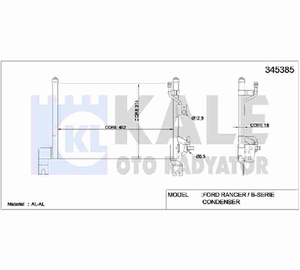 RADYATÖR KLİMA B-2500 97-06 / RANGER 98-06