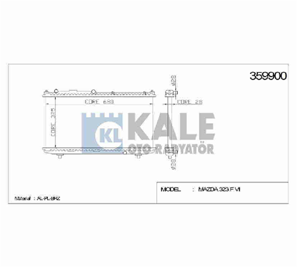 RADYATÖR SU 323 98-01 1.5 / 1.8 FAMILIA M-T BRAZING