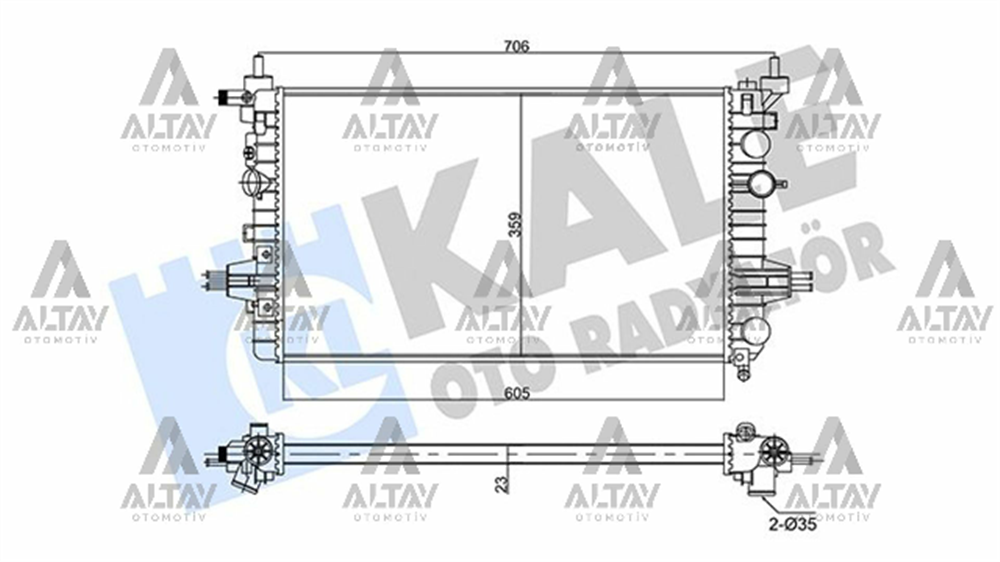 RADYATÖR SU ASTRA H 04-10 / ZAFIRA B 05-11 / 1.4-1.6-1.8 M-T MEKANİK
