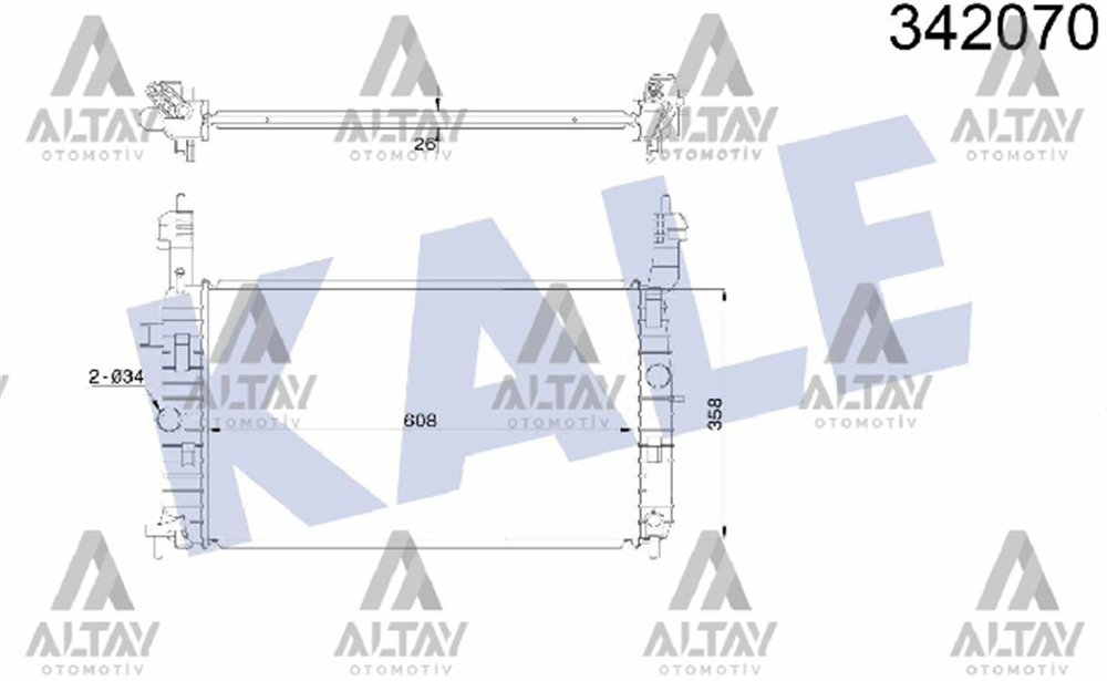 RADYATÖR SU MERIVA A 03=> 1.6-1.8-1.4-1.6 (MT) BRAZING