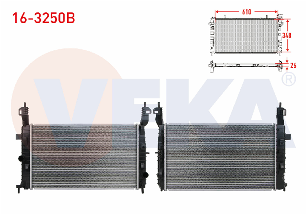 SU RADYATORU BRAZING MUSURLU OPEL MERIVA A 1.6i 16v EASYTRONIC A-T/M-T AC+/- 2003-2010