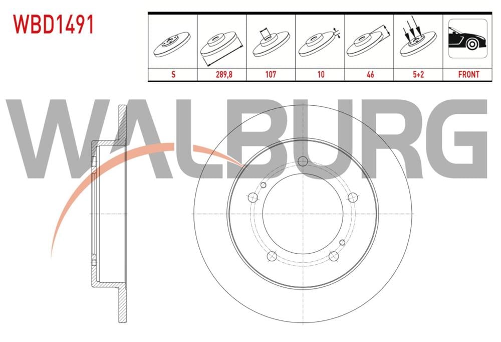SUZUKI SAMURAI 88-04 ÖN FREN DİSKİ 289,8 5 BIJON (WALBURG)