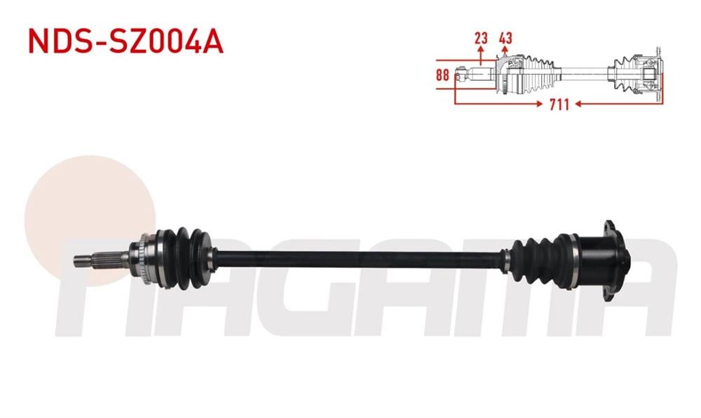 SUZUKI SWİFT 05-10 ARKA AKS KOMPLE SAĞ 4X4 ABS'Lİ 1,3 711MM (NAGAMA)