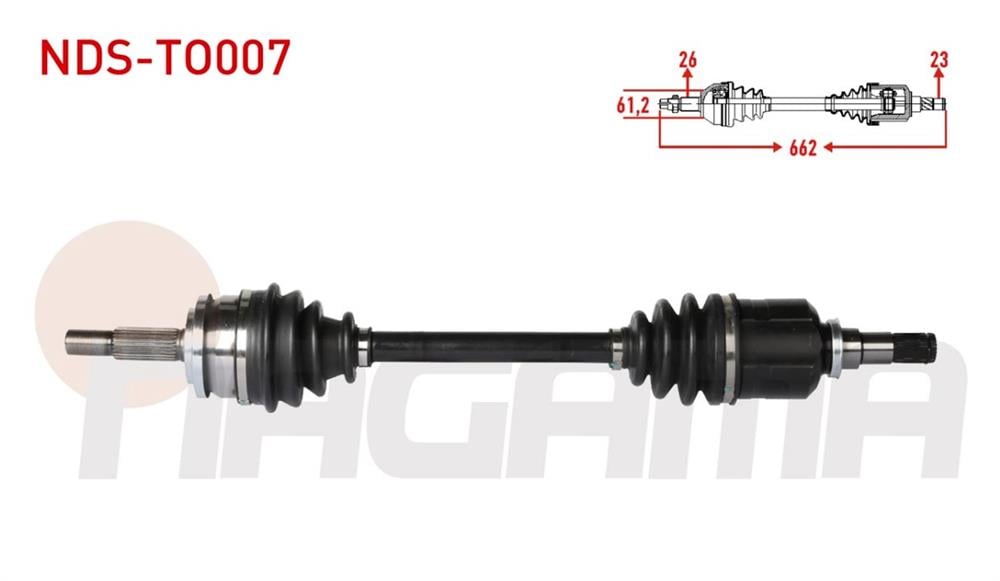 TOYOTA AURIS 07-12 AKS KOMPLE SOL 1,33 662MM (NAGAMA)