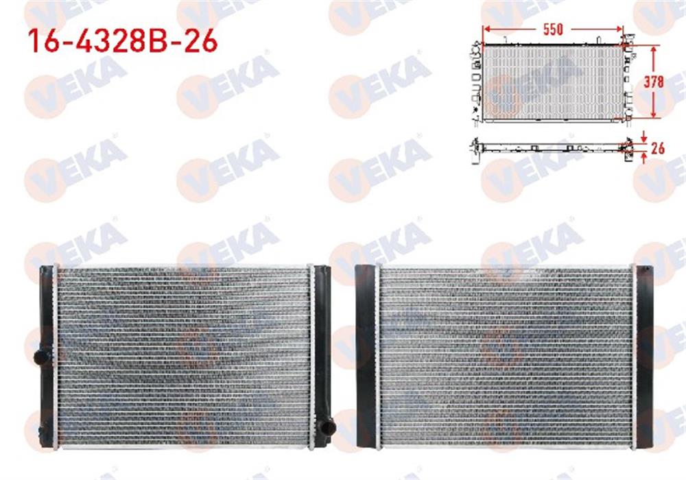 TOYOTA AURIS 07-18 DİZEL SU RADYATÖRÜ MANUEL BRAZİNG (VEKA)