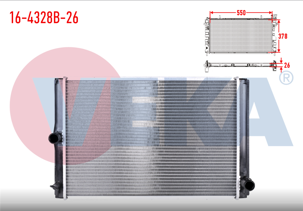 TOYOTA COROLLA 07-18 DİZEL SU RADYATÖRÜ MANUEL BRAZİNG (VEKA)