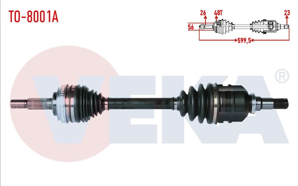 TOYOTA COROLLA 88-01 AKS KOMPLE SOL ABS'Lİ 599,5MM (VEKA)