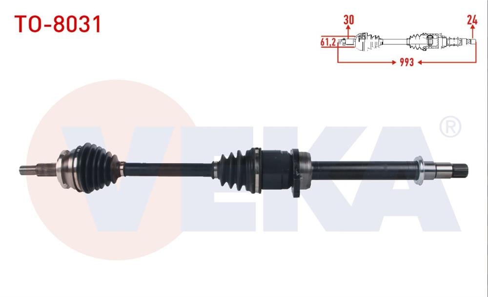 TOYOTA VERSO 09=> AKS KOMPLE SAĞ 2,0 D-4D 993MM MANUEL (VEKA)