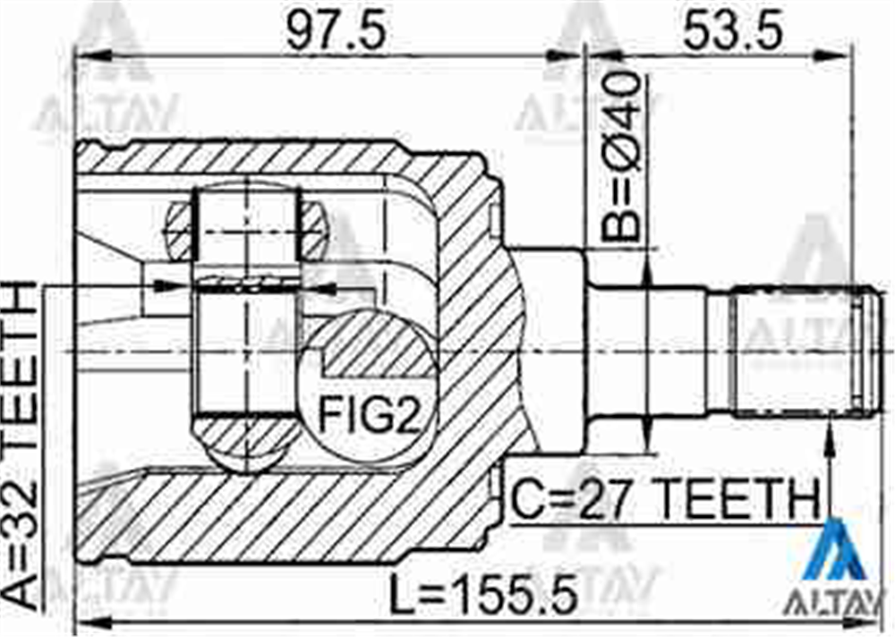 AKS KAFASI İÇ ACCORD 03-08 SOL 32X40X27