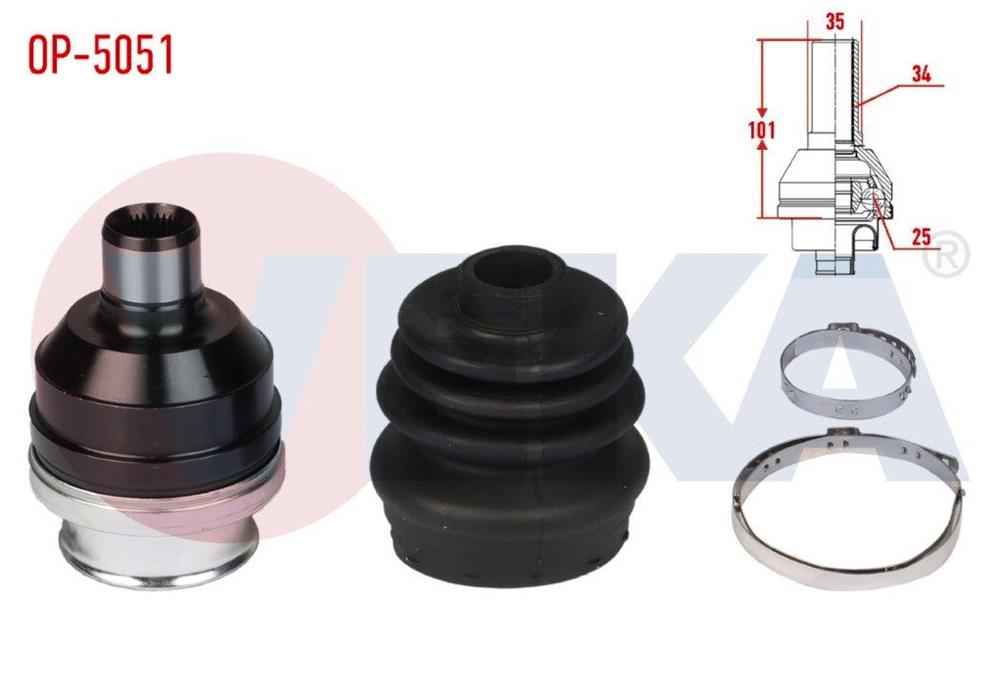 AKS KAFASI SAG ON IC OPEL ASTRA H 1.3 CDTI 34X25X35 UZUNLUK 101 mm 2004-2010	