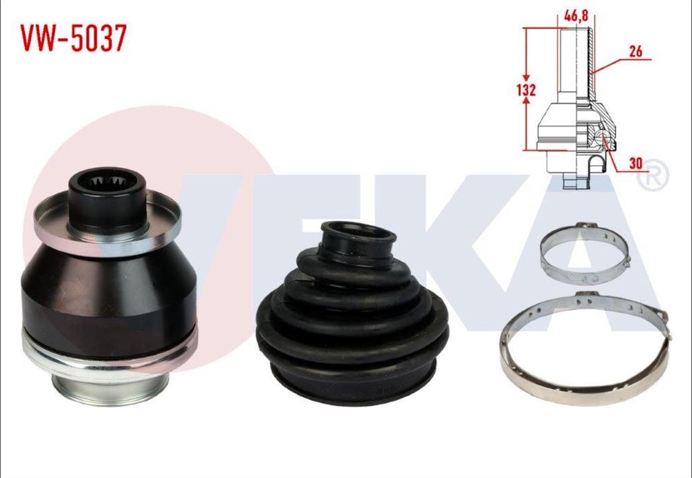 AKS KAFASI SOL ON IC VOLKSWAGEN TRANSPORTER V (7HA,7HH,7EA,7EH) 2.5 TDI 26X30X46.8 UZUNLUK 109mm 2003-2011	