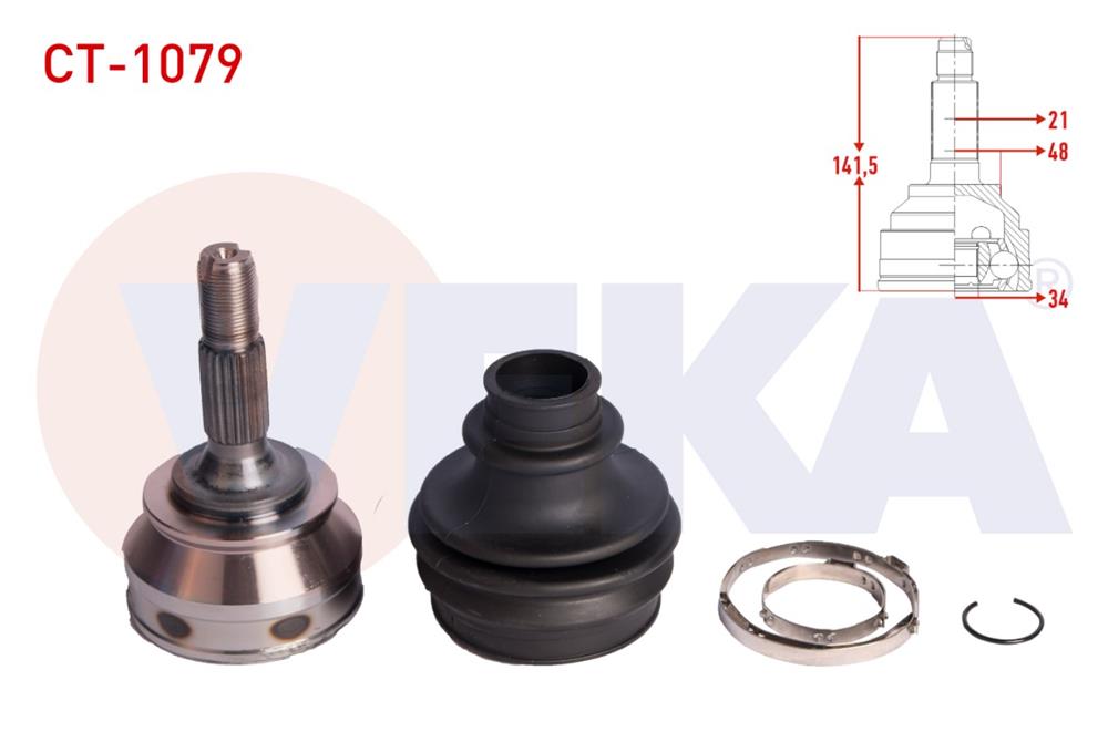 AKS KAFASI SOL-SAG ON DIS 34X21X48,20 UZUNLUK 141,5mm CITROEN C-ELYSEE 1.6 HDI 2012-	