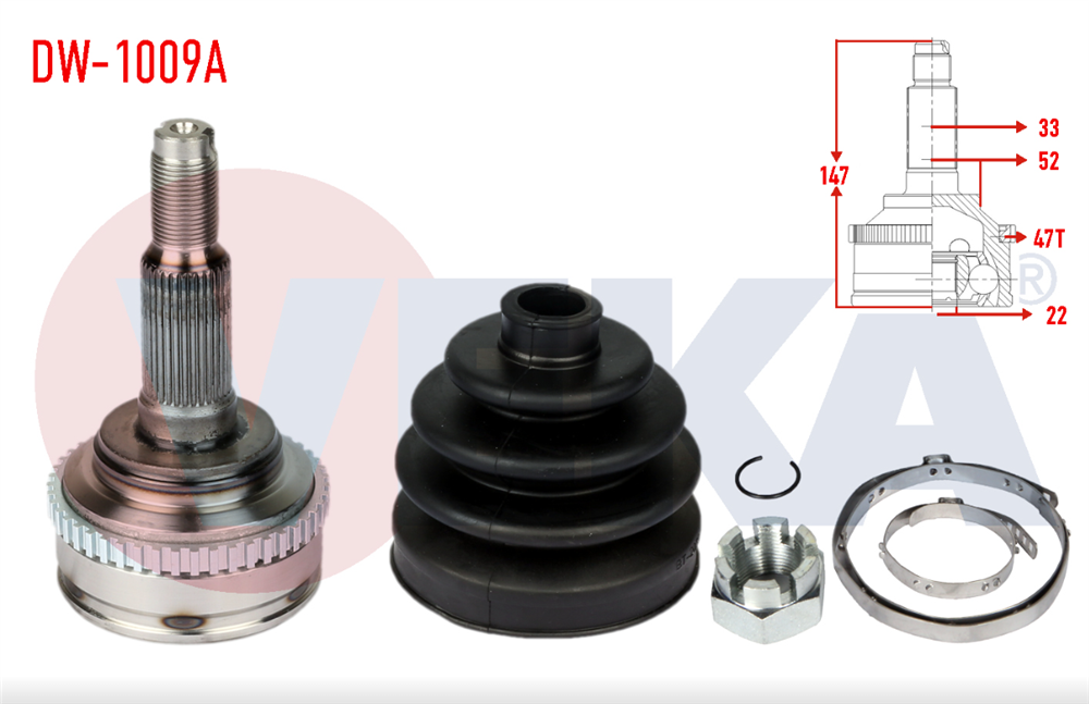 AKS KAFASI SOL-SAG ON DIS CHEVROLET LACETTI (J200) 1.4i 16v ABSLI 47 DIS 33X22X52 UZUNLUK 147mm 2006-2012 
