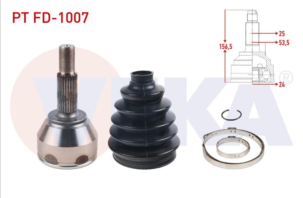 AKS KAFASI SOL-SAG ON DIS FORD TRANSIT CONNECT 1.8 TDCI 75 HP 25X24X53.5 UZUNLUK 156,2mm 2002-2013	