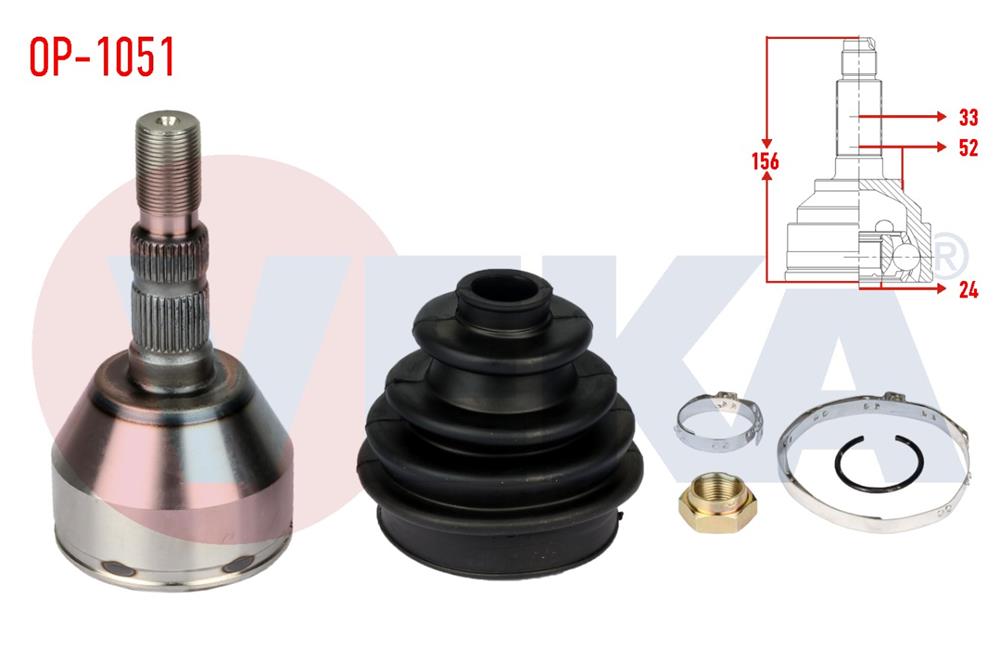 AKS KAFASI SOL-SAG ON DIS OPEL ASTRA H 1.3 CDTI 33X24X53 UZUNLUK 157mm 2004-2010	