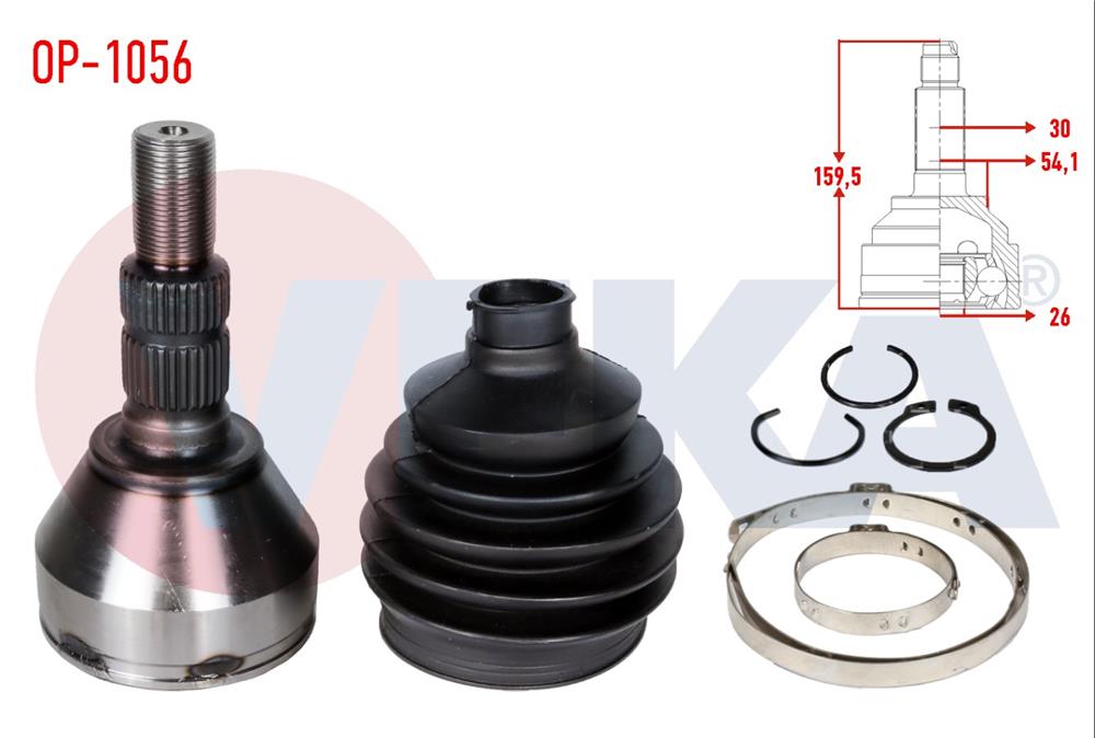 AKS KAFASI SOL-SAG ON DIS OPEL INSIGNIA 1.6 T 30X26X53.8 UZUNLUK 160mm 2008-	
