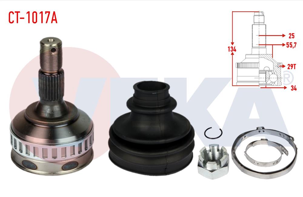 AKS KAFASI SOL-SAG ON DIS PEUGEOT PARTNER (5,5F) 1.9 D ABSLI 29 DIS 25X34X58,4 UZUNLUK 135 mm 1996-2008	