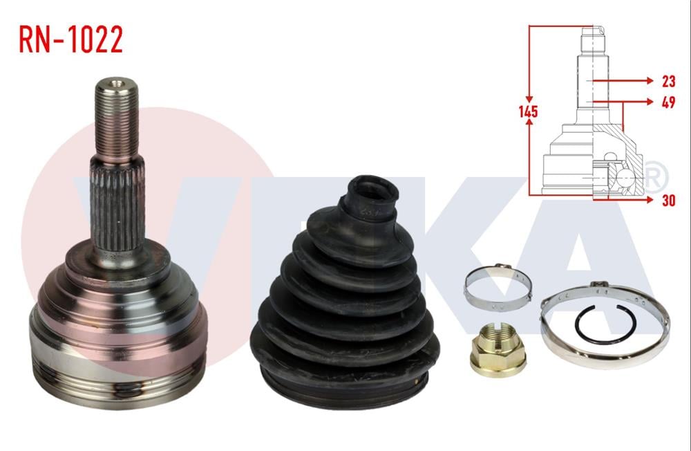 AKS KAFASI SOL-SAG ON DIS RENAULT MEGANE II (BM0/1,CM0/1) 1.5 DCI A-T/M-T 23X30X49mm UZUNLUK 145mm 2002-2008	