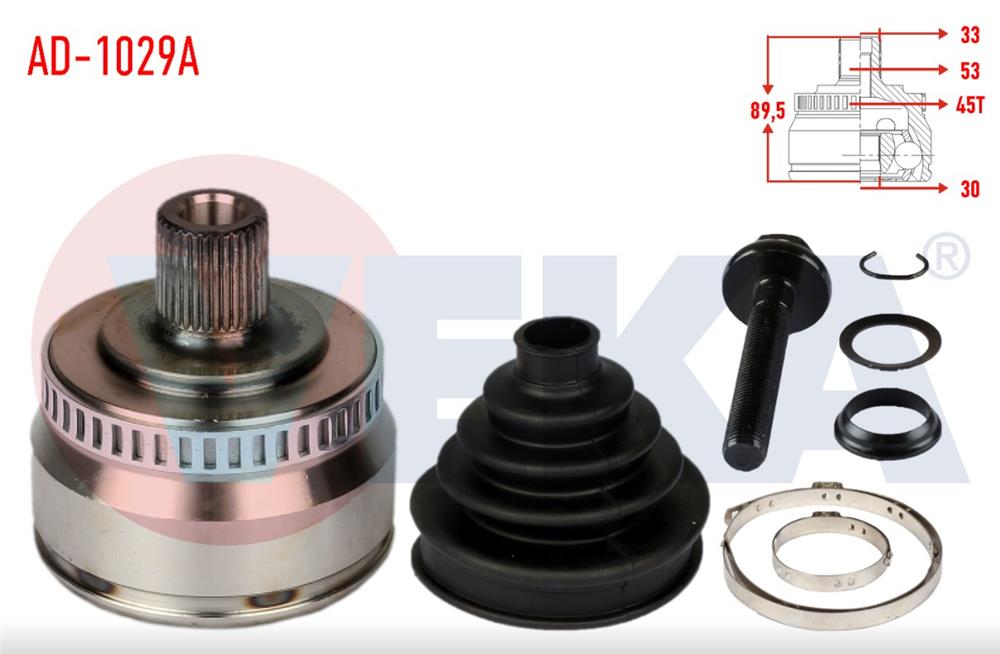 AKS KAFASI SOL-SAG ON DIS VOLKSWAGEN PASSAT (3B3) 1.8 ABSLI 45 DIS 33X30X53 UZUNLUK 89,5mm 2000-2005	