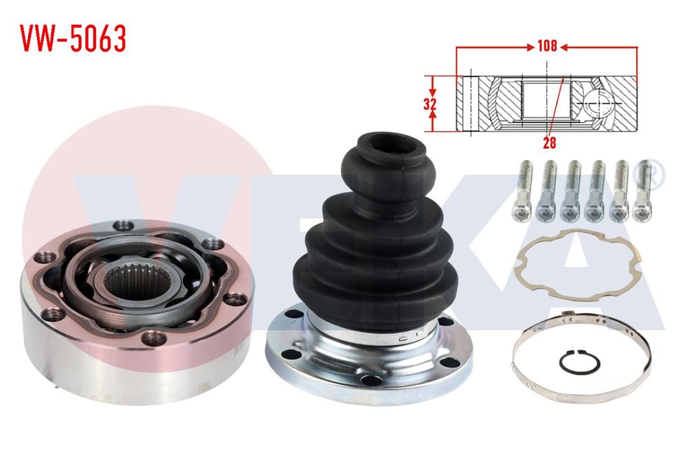 AKS KAFASI SOL-SAG ON IC 28X32X108 VOLKSWAGEN PASSAT (3B2) 1.8 T 1996-2000	
