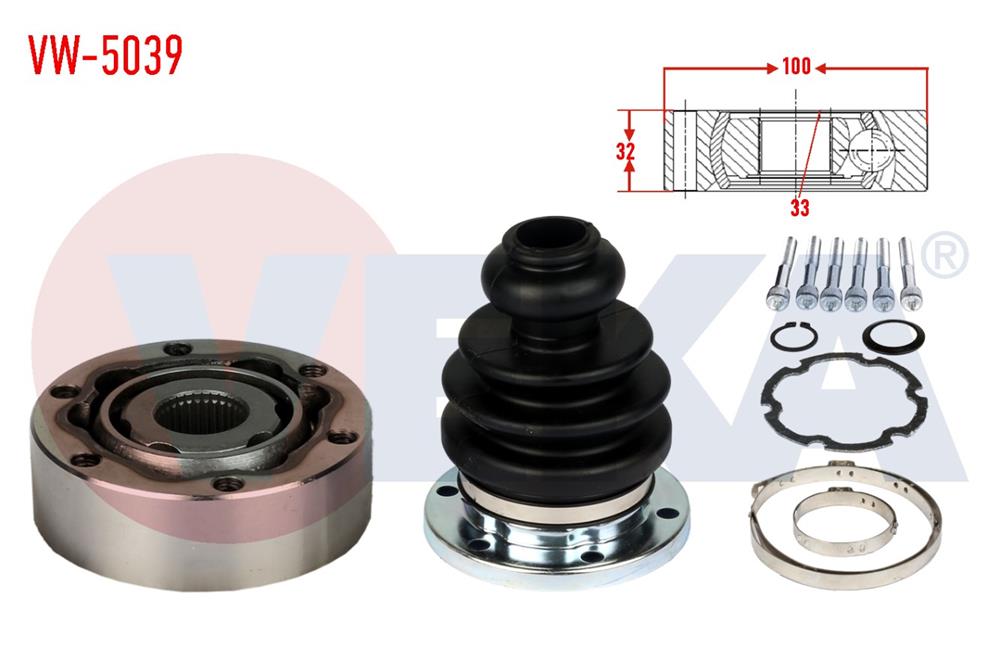 AKS KAFASI SOL-SAG ON IC 33X32X100 VOLKSWAGEN PASSAT (3B2) 1.6 1996-2000	