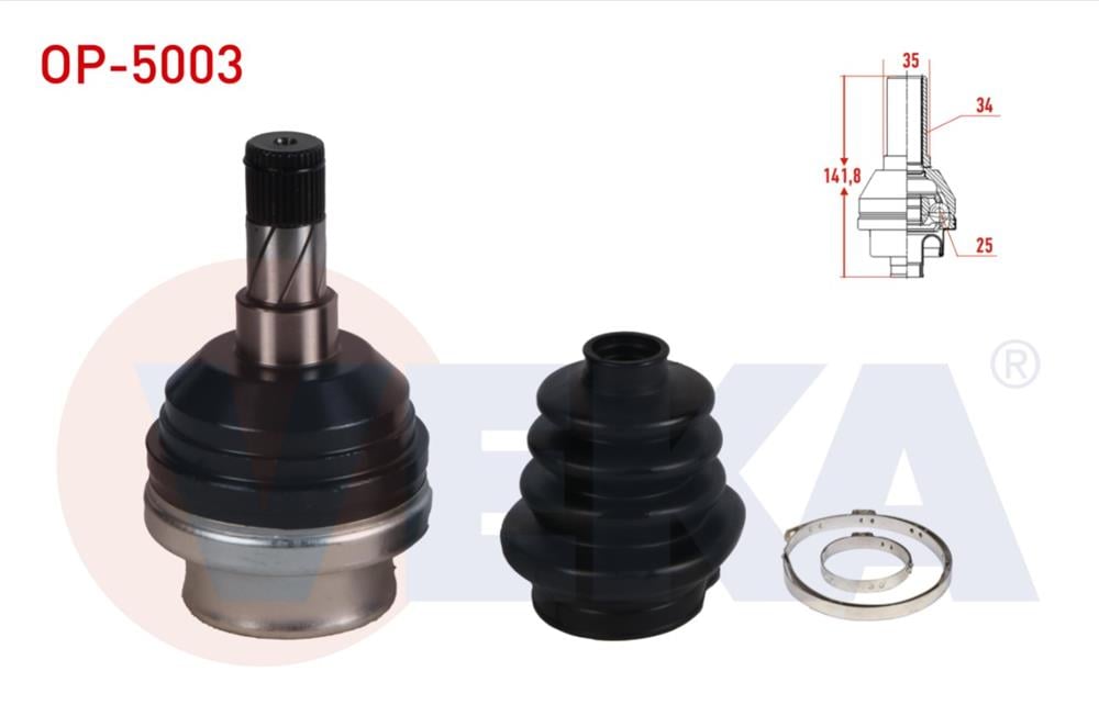 AKS KAFASI SOL-SAG ON IC OPEL VECTRA B 1.8i 16v 34X25X35 UZUNLUK 142,2mm 1995-2003	