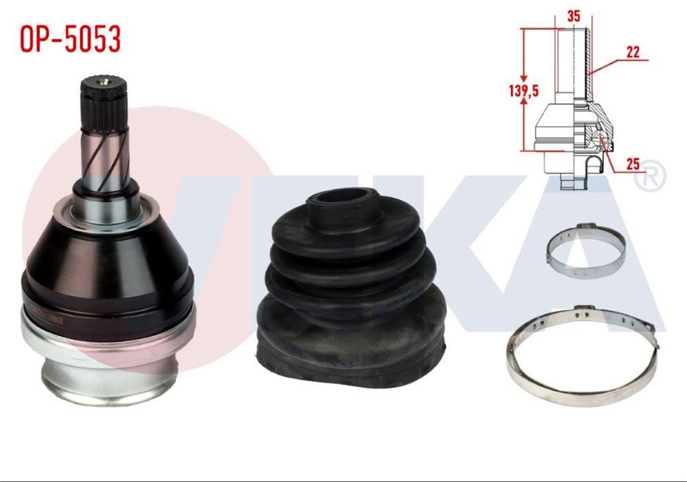 AKS KAFASI SOL-SAG ON IC OPEL VECTRA C 1.6 16v 22X25X35 UZUNLUK 139,5 mm 2002-2008	