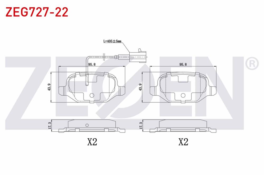 FREN BALATA ARKA CIFT FISLI FIAT LINEA (323) 1.6 MJT 2010- / LINEA (323) 1.4 2010-
