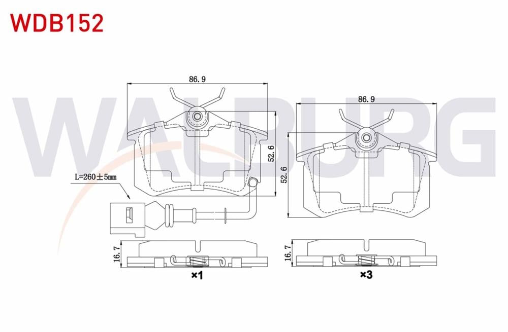 FREN BALATA ARKA FISLI  A3 (8P1) 1.6 2003-2012
