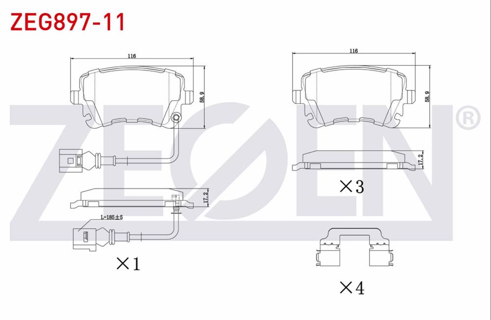 FREN BALATA ARKA FISLI VOLKSWAGEN TRANSPORTER V (7HA,7HH,7EA,7EH) 2.5 TDI 2003-2011
