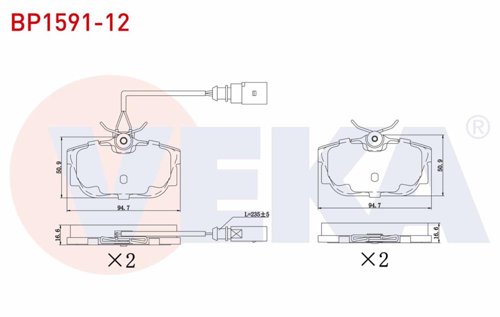 FREN BALATA ARKA FISLI VOLKSWAGEN TRANSPORTER IV (70XB,70XC,7DB,7DW) 2.4 D 1990-2003 