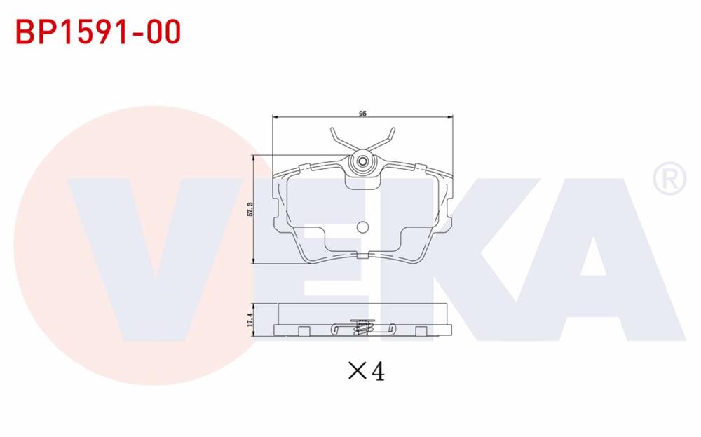 FREN BALATA ARKA VOLKSWAGEN TRANSPORTER IV (70XB,70XC,7DB,7DW) 1.9 D 1990-2003
