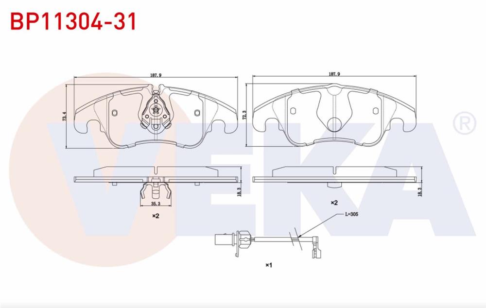 FREN BALATA ON FISLI  A6 (4G2,C7) 2.0 TDI 2010-/ 2.0 TFSI 2010-