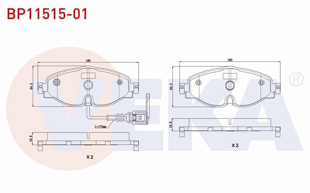 FREN BALATA ON FISLI  PASSAT 1.6 TDI 2014-