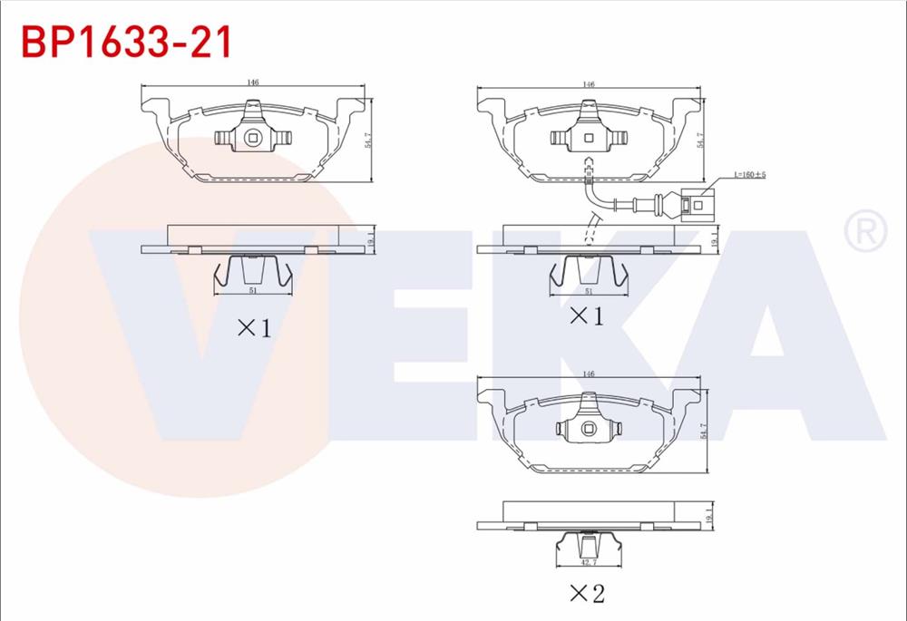 FREN BALATA ON FISLI VW GOLF IV 1.4i 16v 1997-2005/ GOLF IV 1.6i 1997-2005