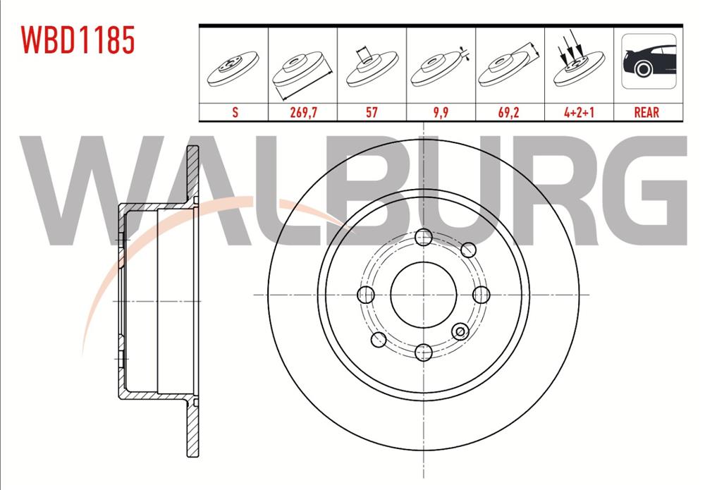 FREN DISKI ARKA DUZ 4 BJN 269,7X9,9X57X69,2 OPEL  VECTRA B 2.0 DI 1995-2003