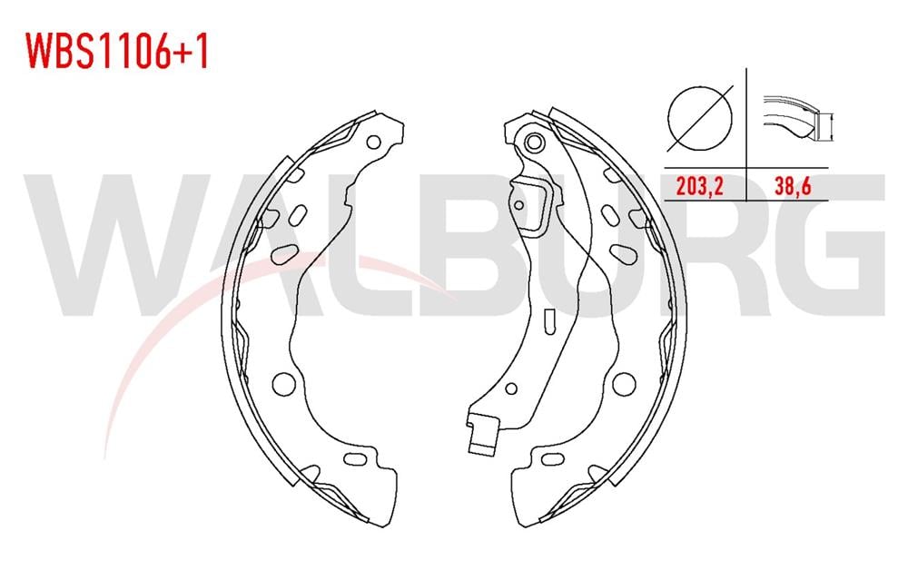 FREN PABUC BALATA ARKA +1mm DAHA KALIN DACIA LOGAN (LS) 1.5 DCI YAPISTIRMA LEVYELI 203,2X38,6 mm 2004-2012	
