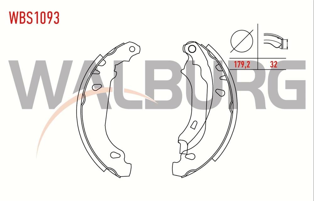 FREN PABUC BALATA ARKA  LEVYELI 180X30 mm  PEUGEOT 206 (2A/C) 1.4i 16v- 1998-2006