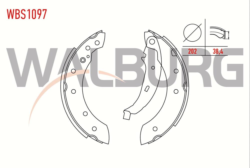 FREN PABUC BALATA ARKA  LEVYELI 202X38,4 mm SYMBOL II 1.5 DCI- 2008-2012