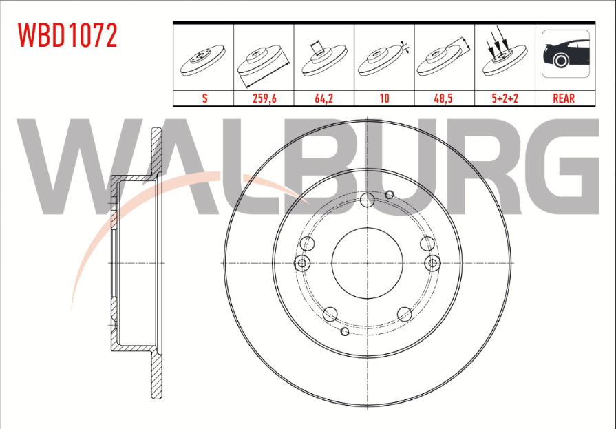 FREN SİSTEMİ HONDA CIVIC 1,4 HB ARKA FREN DISKI 259,6X10MM 2001-2005
