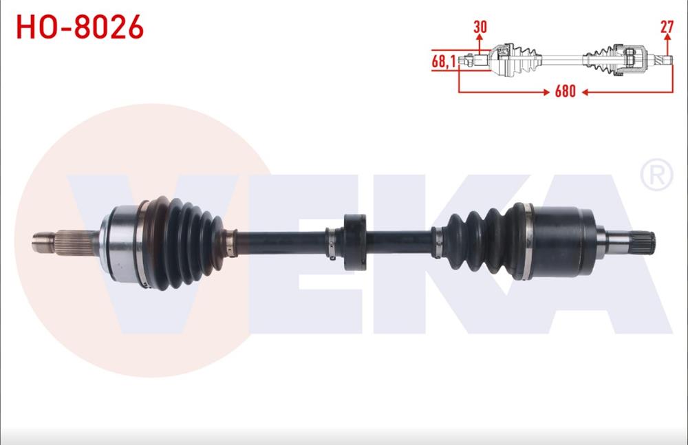HONDA ACCORD 08-15 AKS KOMPLE SOL 2,0 I-VTEC 680MM (VEKA)