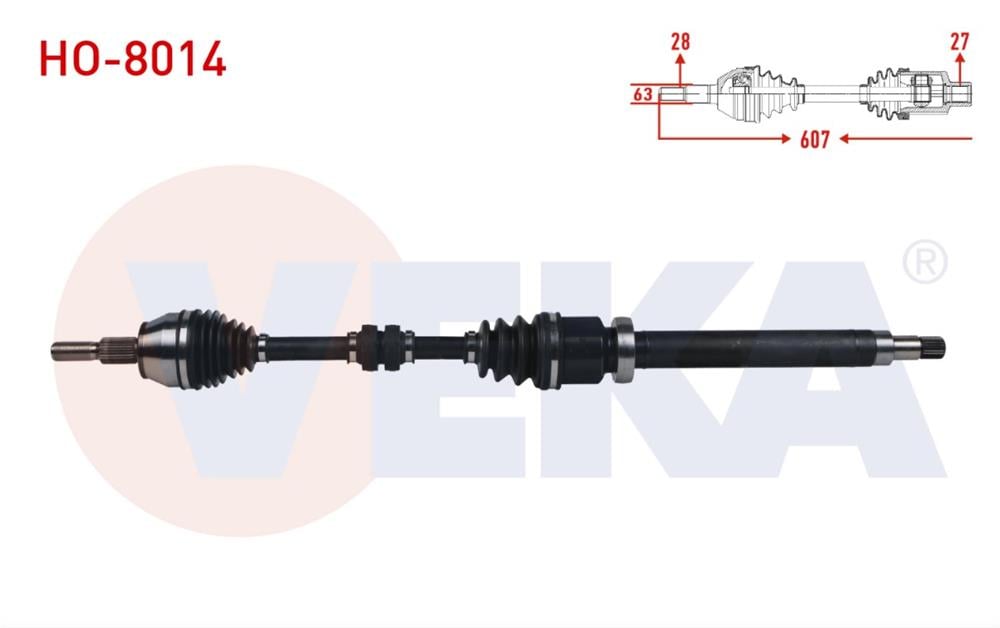 HONDA CİVİC 16=> AKS KOMPLE SAĞ FC-5 1,5 RS UZUNLUK 607MM OTOMATİK (VEKA)