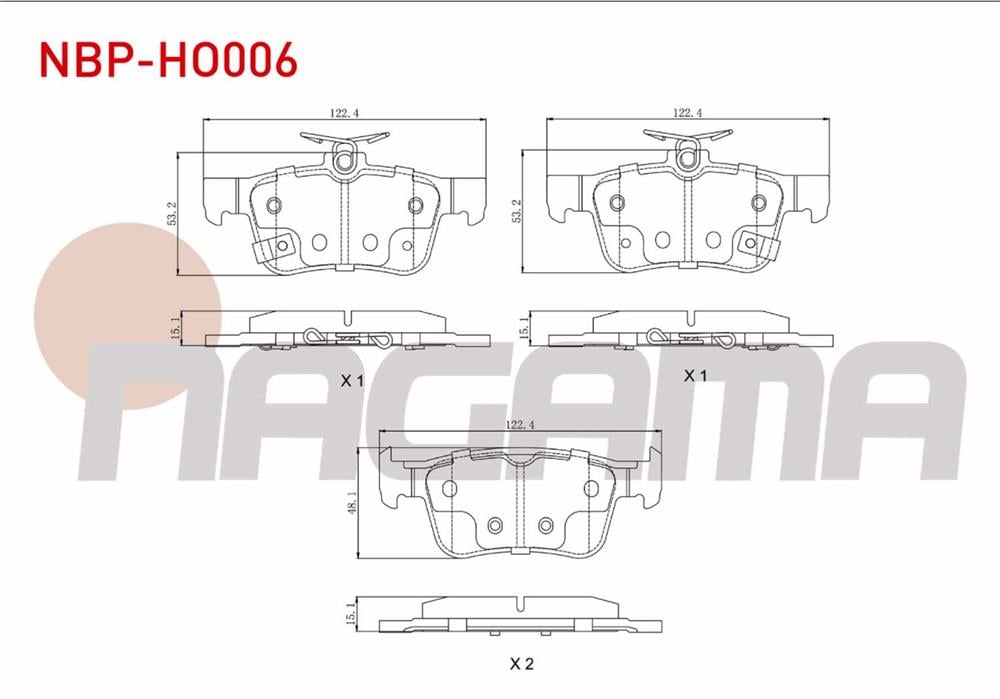 HONDA CİVİC 16=> ARKA FREN BALATASI FC5 1,6 (NAGAMA)