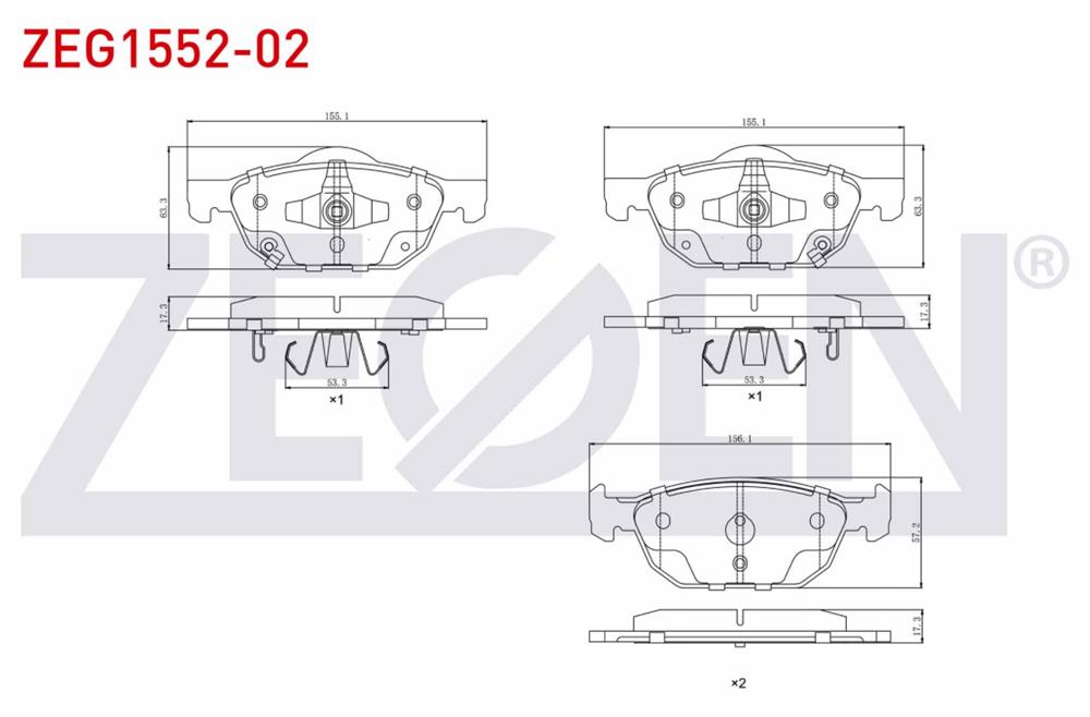 HONDA CİVİC 16=> ÖN FREN BALATASI D-TEC 1,5 RS 12-16 (ZEGEN)