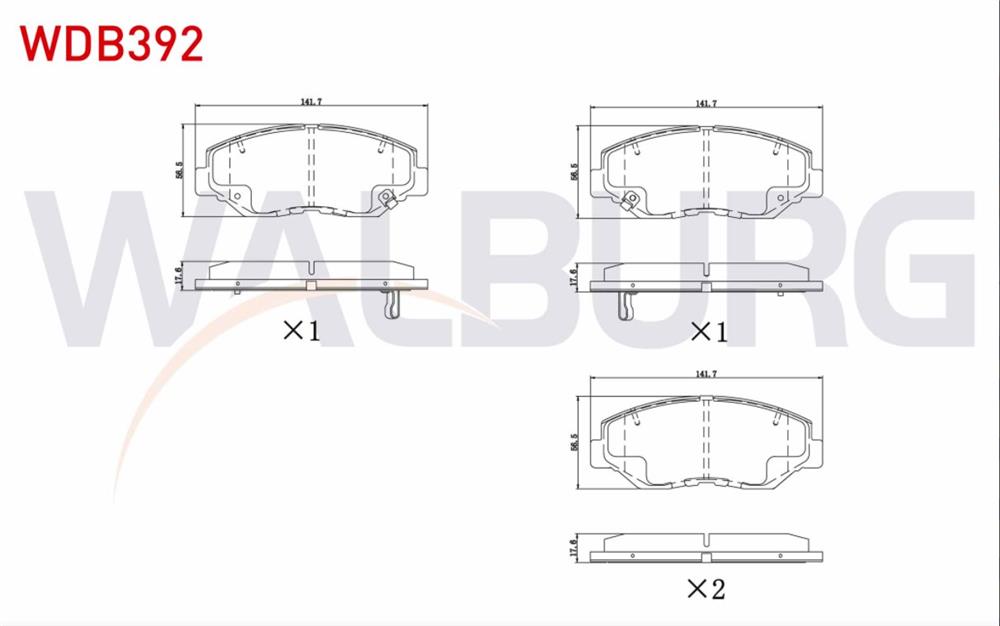 HONDA CİVİC 16=> ÖN FREN BALATASI (WALBURG)