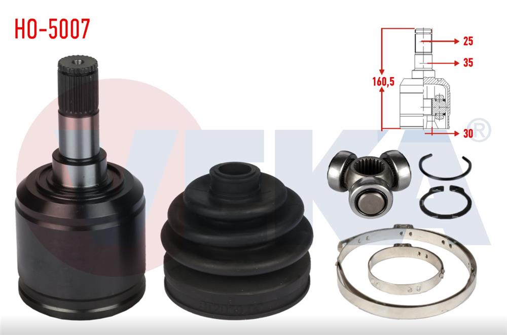 HONDA CİVİC 87-93 İÇ AKS KAFASI SAĞ/SOL 160.5MM 25X30X35 (VEKA)