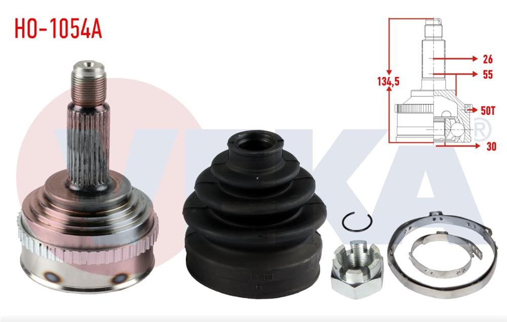 HONDA CİVİC 95-01 AKS KAFASI DIŞ 26X30X55 30 DİŞ ABS'Lİ (VEKA)